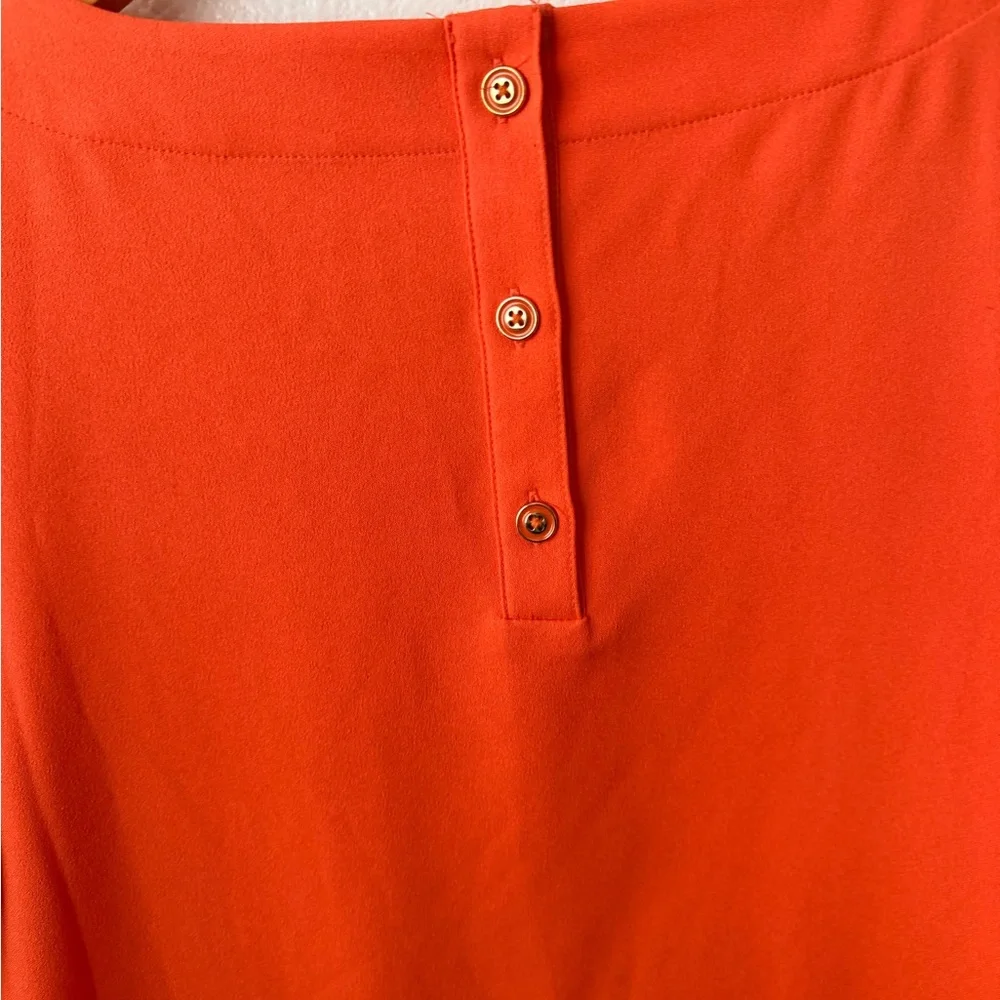 Banana Republic Coral Orange Dream Shift Dress Ruffle Sleeve Career Church Sz 6 - Picture 5 of 8